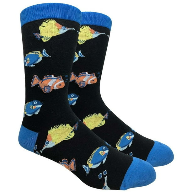 Details about  / High Quality Cotton Blue Fish Animal Funny Crew Socks For Men// Lady One SIZE
